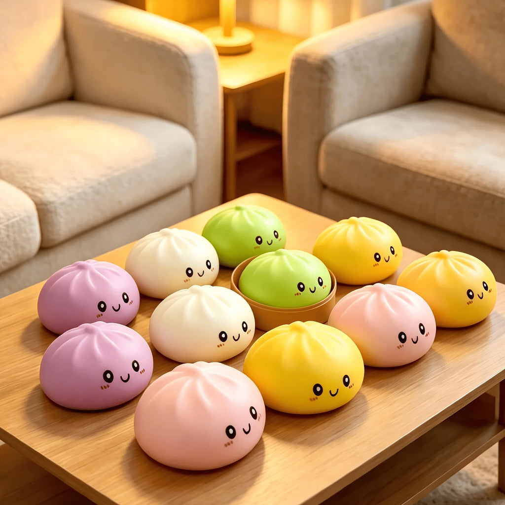 Mystery Dumpling Squishy — with Bamboo Steamer Basket