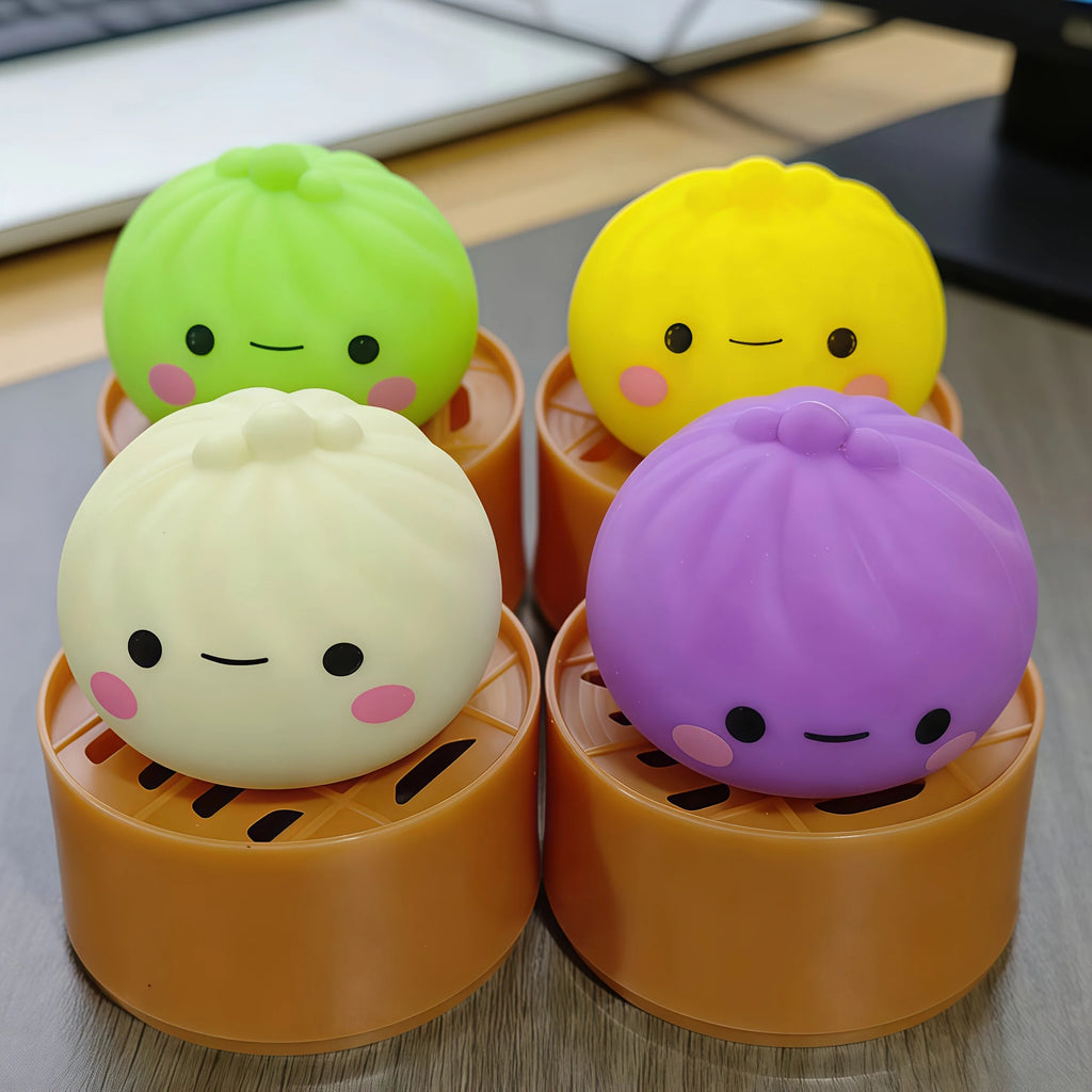 Mystery Dumpling Squishy — with Bamboo Steamer Basket