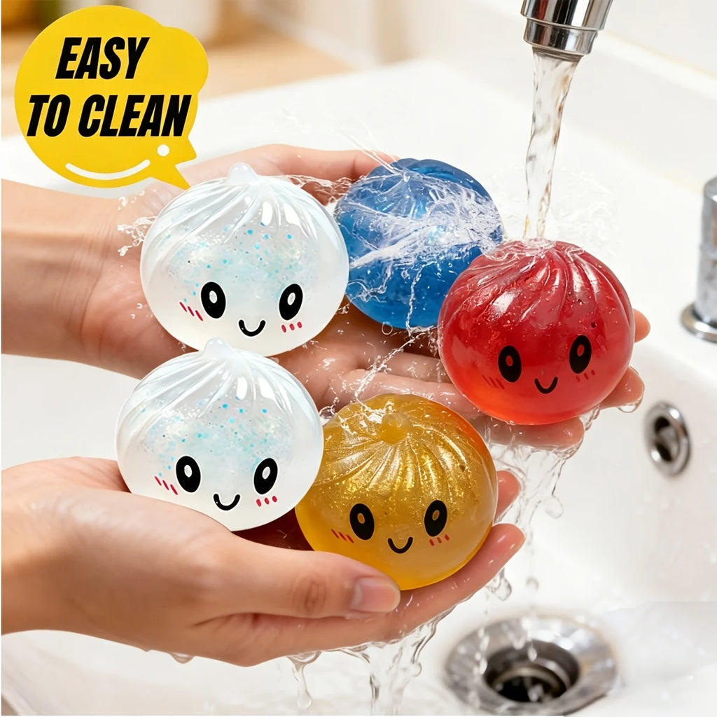 Mystery Dumpling Squishy — with Bamboo Steamer Basket