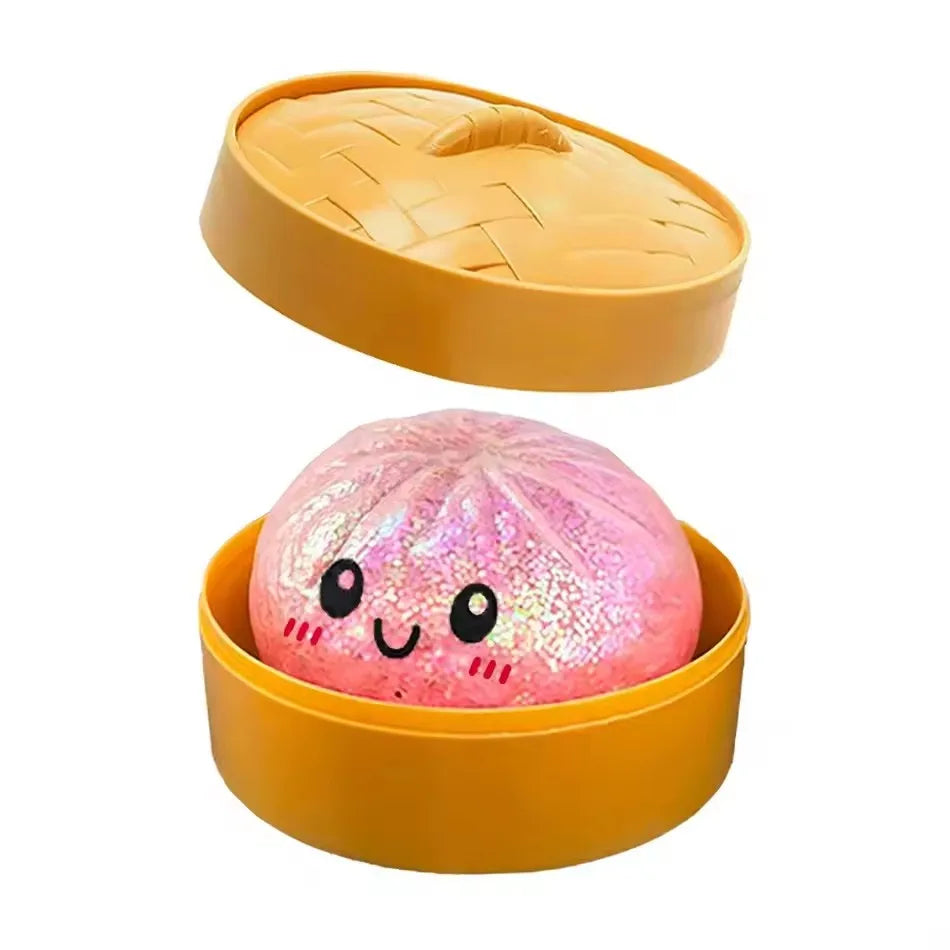 Mystery Dumpling Squishy — with Bamboo Steamer Basket