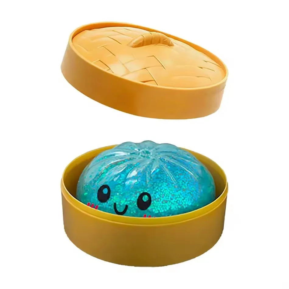 Mystery Dumpling Squishy — with Bamboo Steamer Basket